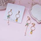 Non-matching Alloy Pineapple & Tree Dangle Earring