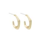 Geometric Alloy Open Hoop Earring E3245 - 1 Pair - Gold - One Size