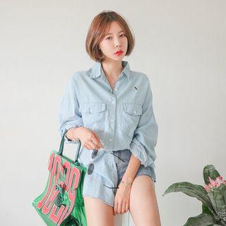Distressed Pocket-front Shirt