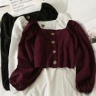 Boatneck Slim-fit Crop Shirt