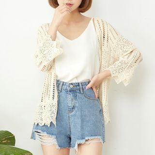 Crochet Cardigan Almond - One Size
