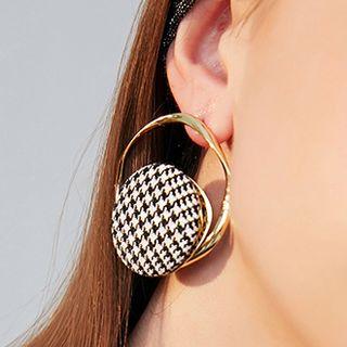 Houndstooth Disc Dangle Earring 1 Pair - As Shown In Figure - One Size