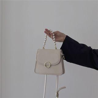 Faux Leather Hoop Buckled Crossbody Bag