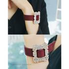 Rhinestone Genuine-suede Bracelet