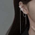 Star Chained Sterling Silver Earring 1 Pc - Silver - One Size