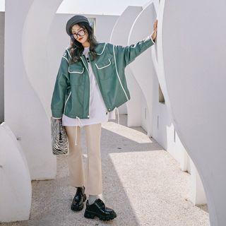 Dark Green Leather Coat