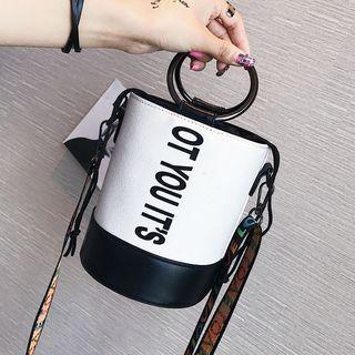 Lettering Hoop Detail Crossbody Bag