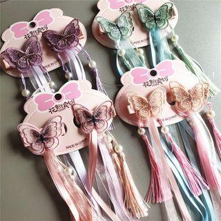 Set Of 2: Butterfly Applique Hair Clip