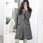 Open-front Wool Blend Coat With Sash