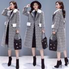 Patterned Furry Snap-buttoned Coat