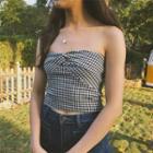 Checker Cropped Tube Top