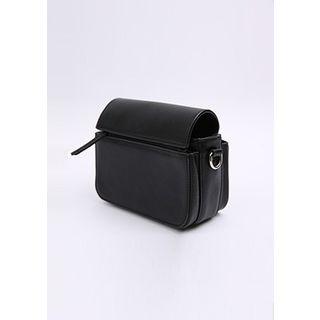Faux-leather Shoulder Bag Black - One Size