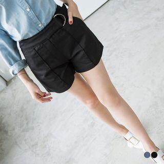 Metal Buckle Sutured Shorts