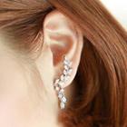 Sterling Silver Cz Leaf Earrings