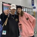 Couple Matching Long-sleeve Applique Sweatshirt
