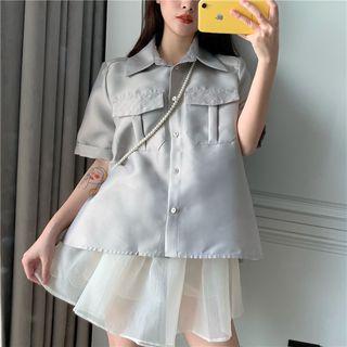 Pocketed Elbow-sleeve Shirt / Skorts