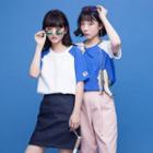 Color-block Loose-fit Raglan Sleeve T-shirt