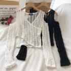 Cold-shoulder Lace Blouse