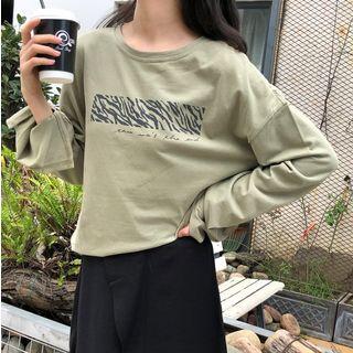 Long-sleeve Zebra Print T-shirt