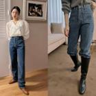 Patch-pocket Straight Jeans