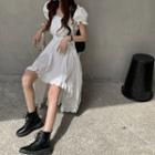 Short-sleeve Ruffle High-low A-line Dress As Shown In Figure - One Size
