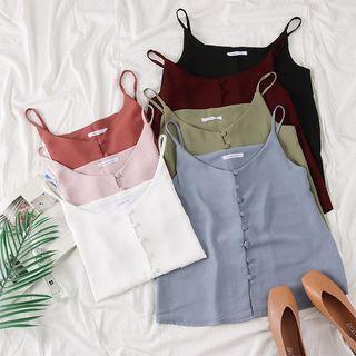 Sleeveless Button-down Top