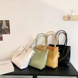 Plain One-shoulder Tote Bag