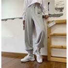 High-waist Drawstring Letter Embroidered Sweatpants
