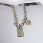 Alloy Tag Pendant Necklace 1 Piece - Necklace - Silver - One Size