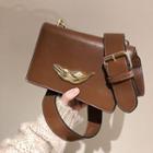 Feather-accent Flap Crossbody Bag