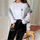 Letter-embroidered Boxy-fit T-shirt