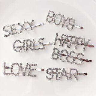 Lettering Rhinestone Hair Pin (various Designs)