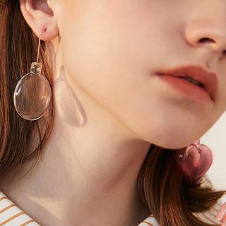 Heart & Bead Dangle Earring 1 Pair - As Shown In Figure - One Size