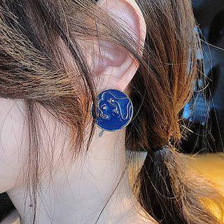 Glaze Embossed Face Earring
