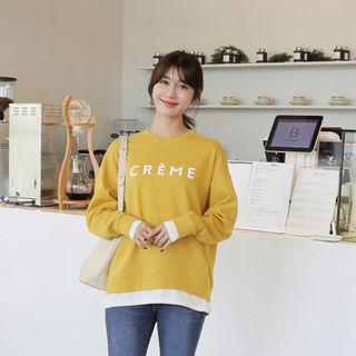 Layered Letter-printed Sweatshirt