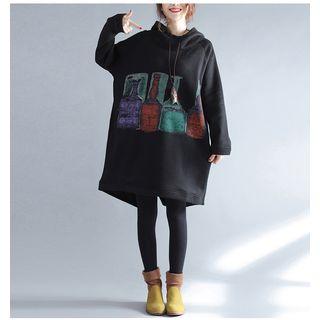 Hooded Printed Loose-fit Dress