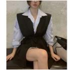 Striped Shirt / Tie-waist Vest