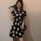 Daisy Short-sleeve Knit Polo Dress As Shown In Figure - One Size