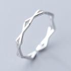 925 Sterling Silver Perforated Rhombus Open Ring As Shown In Figure - One Size