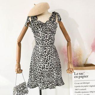 Sleeveless Animal Print A-line Dress