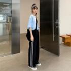 Elbow-sleeve Tie-dye T-shirt / Wide-leg Pants