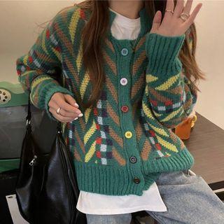 Pattern Cardigan Green - One Size