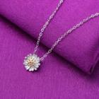 Flower Necklace 1pc - Only Pendant - Gold & Silver - One Size