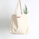 Letter Embroidered Shopper Bag Ivory - One Size
