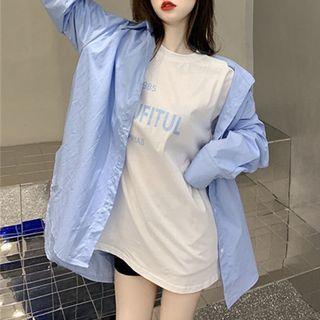 Plain Shirt / Short-sleeve Lettering T-shirt
