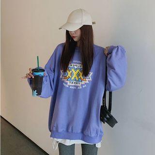 Lettering Pullover / Long-sleeve Ripped T-shirt