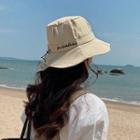 Letter Embroidered Drawstring Bucket Hat