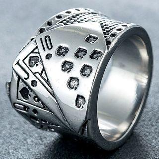 Stainless Steel Poker Card Ring