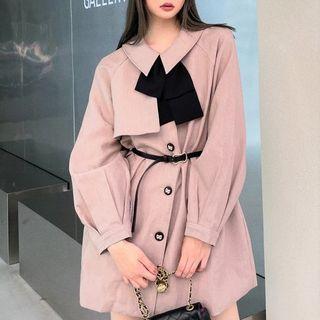 Asymmetrical Tie-neck Shirtdress