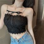 Bow Lace Camisole Top Black - One Size